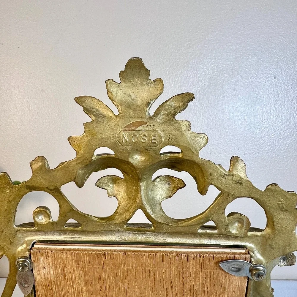 Vintage Rococo Style Heavy Gold Ornate Iron Picture Frame with Glass | 4x6 Photo